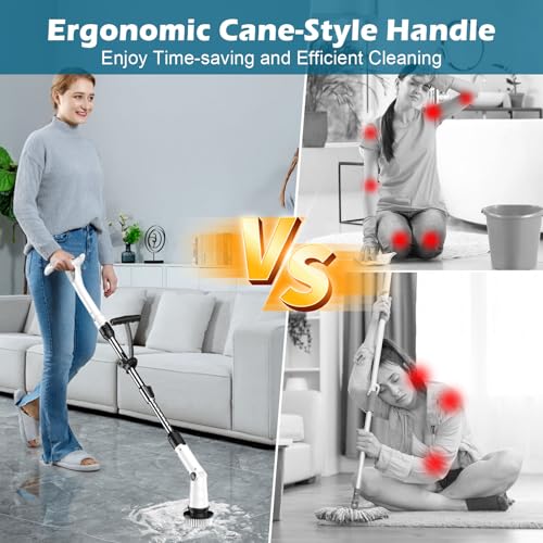 Cordless Electric Spin Scrubber with 8 Brush Heads L254