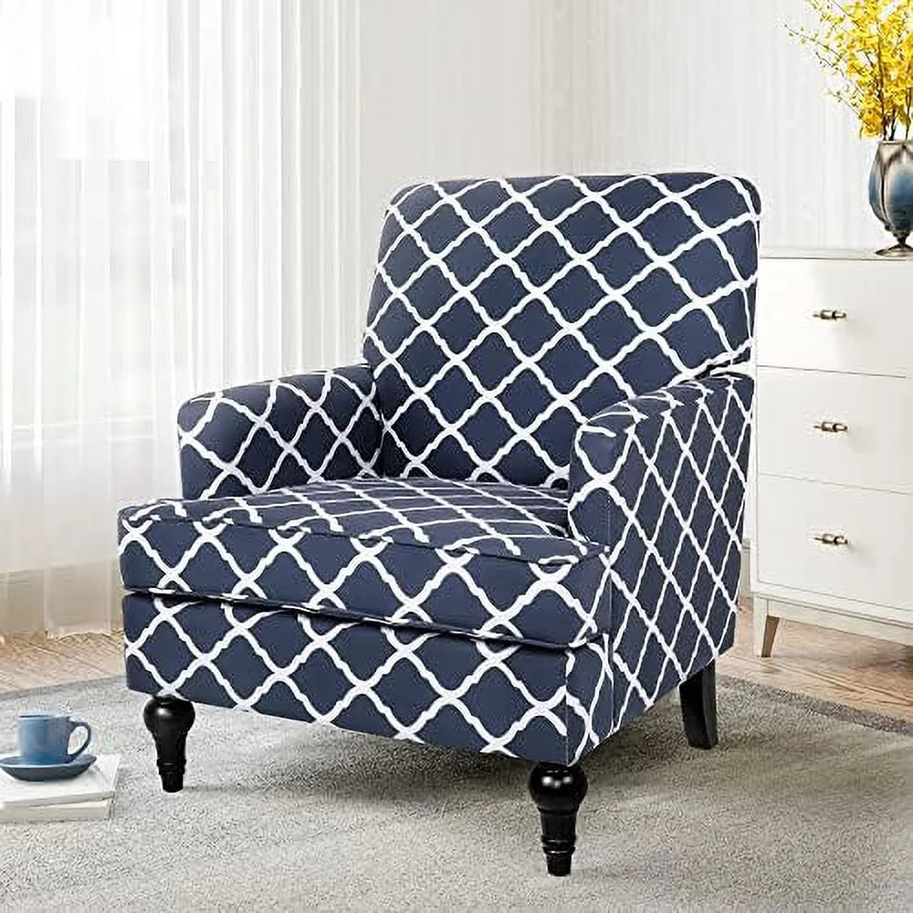 Accent Chair Single Sofa Recliner Chair Birch Legs Blue Y739