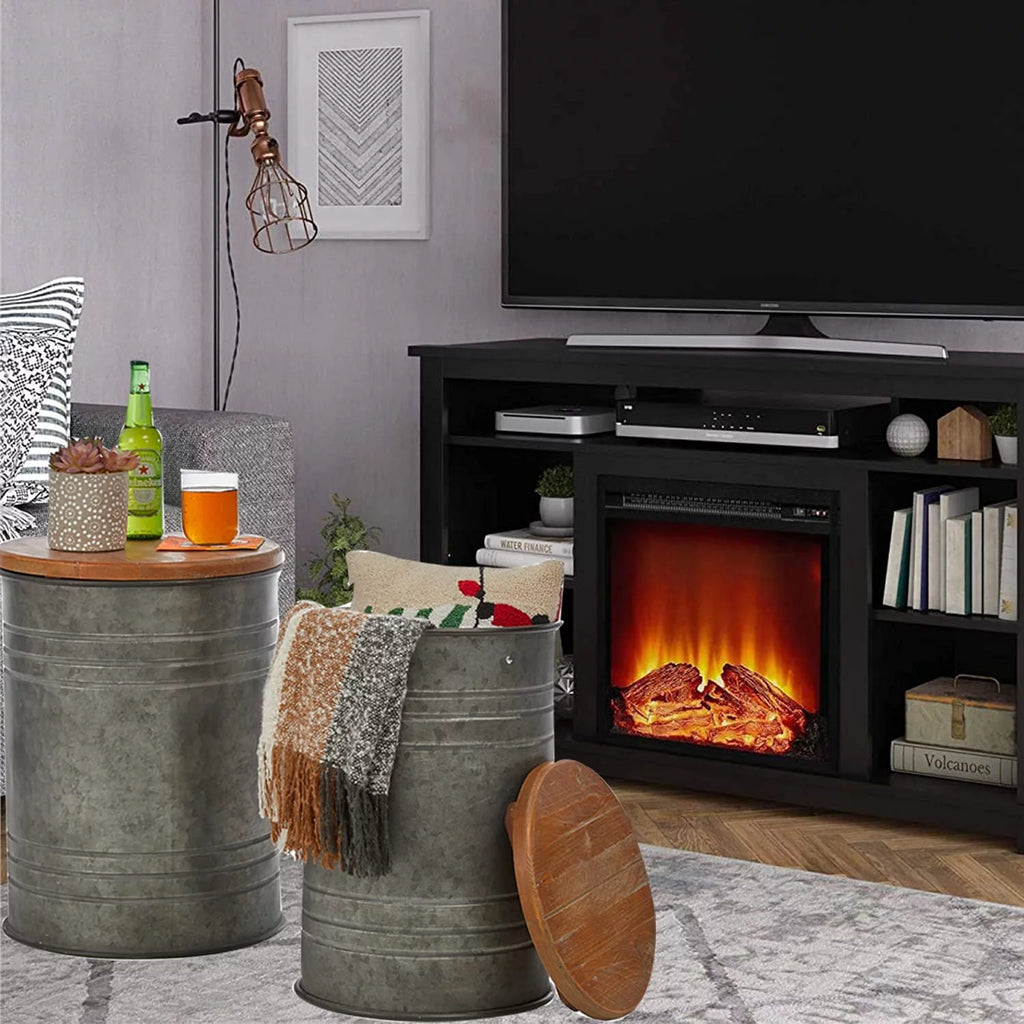 Grey Storage Ottoman and Nesting Table Set of 2 G272683