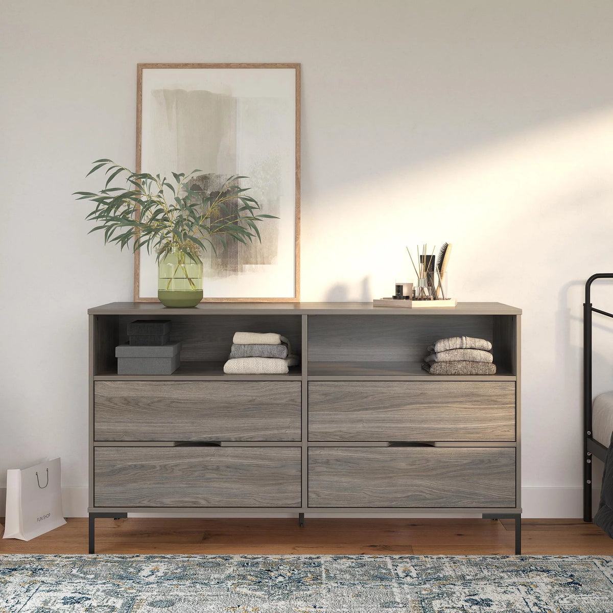 Weathered Oak Wide Dresser U588