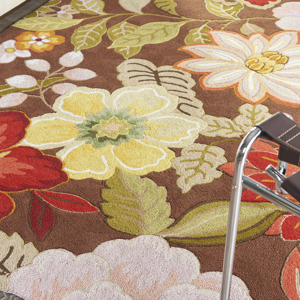 Floral Chocolate 5' x 7'6" Area Rug M2262