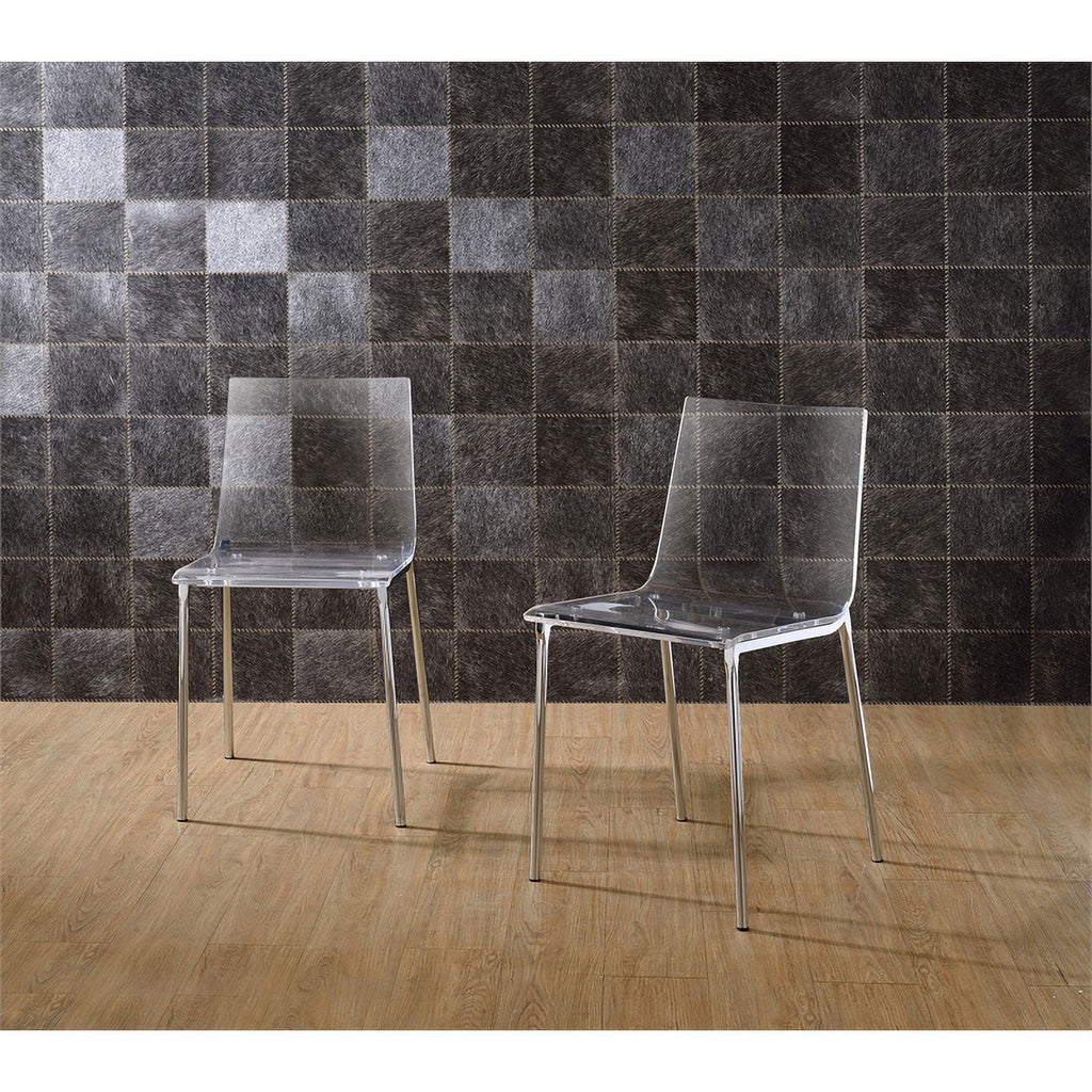 Acrylic Metal Dining Chair Set of 2 K715