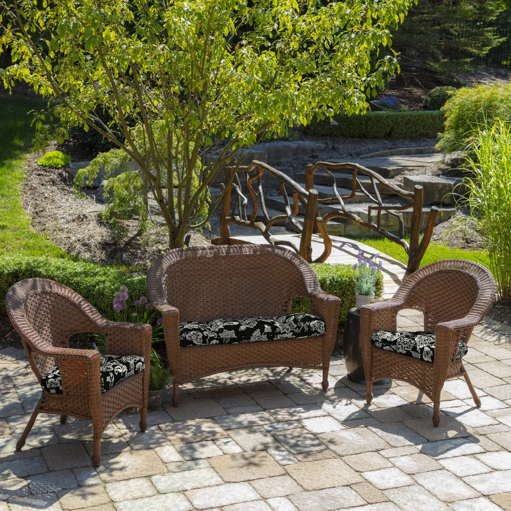 Tufted Plush Outdoor Wicker Chair Cushion, 2 Pack, 20 x 18 D576