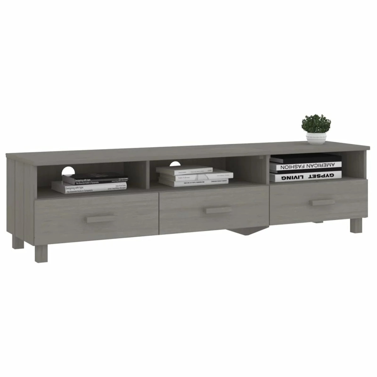 Gray Solid Wood Pine TV Stand X481187