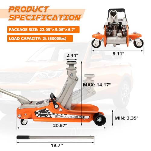 2.5 Ton Low Profile Hydraulic Steel Floor Jack J857