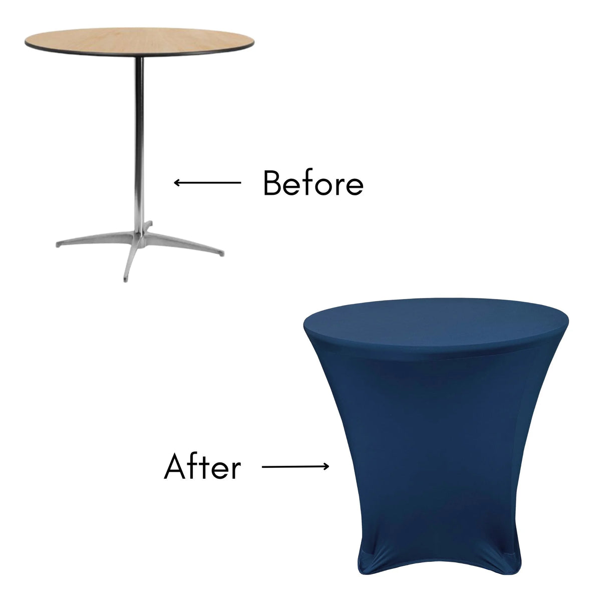 36 x 30 Inch Round Stretch Spandex Table Cover Navy Blue S830685