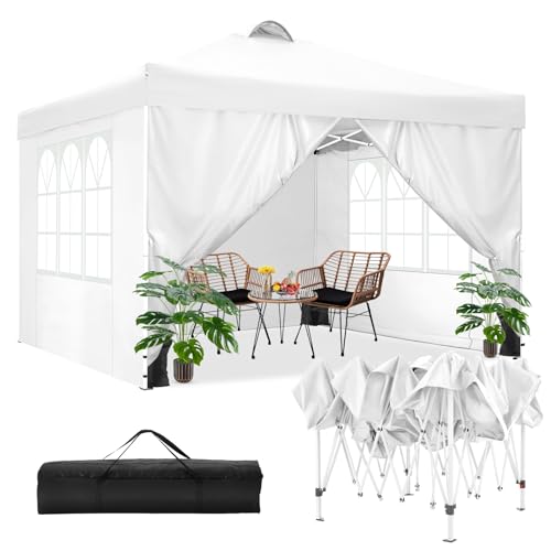 10x20 Pop Up Canopy Tent with 6 Sidewalls White D676029