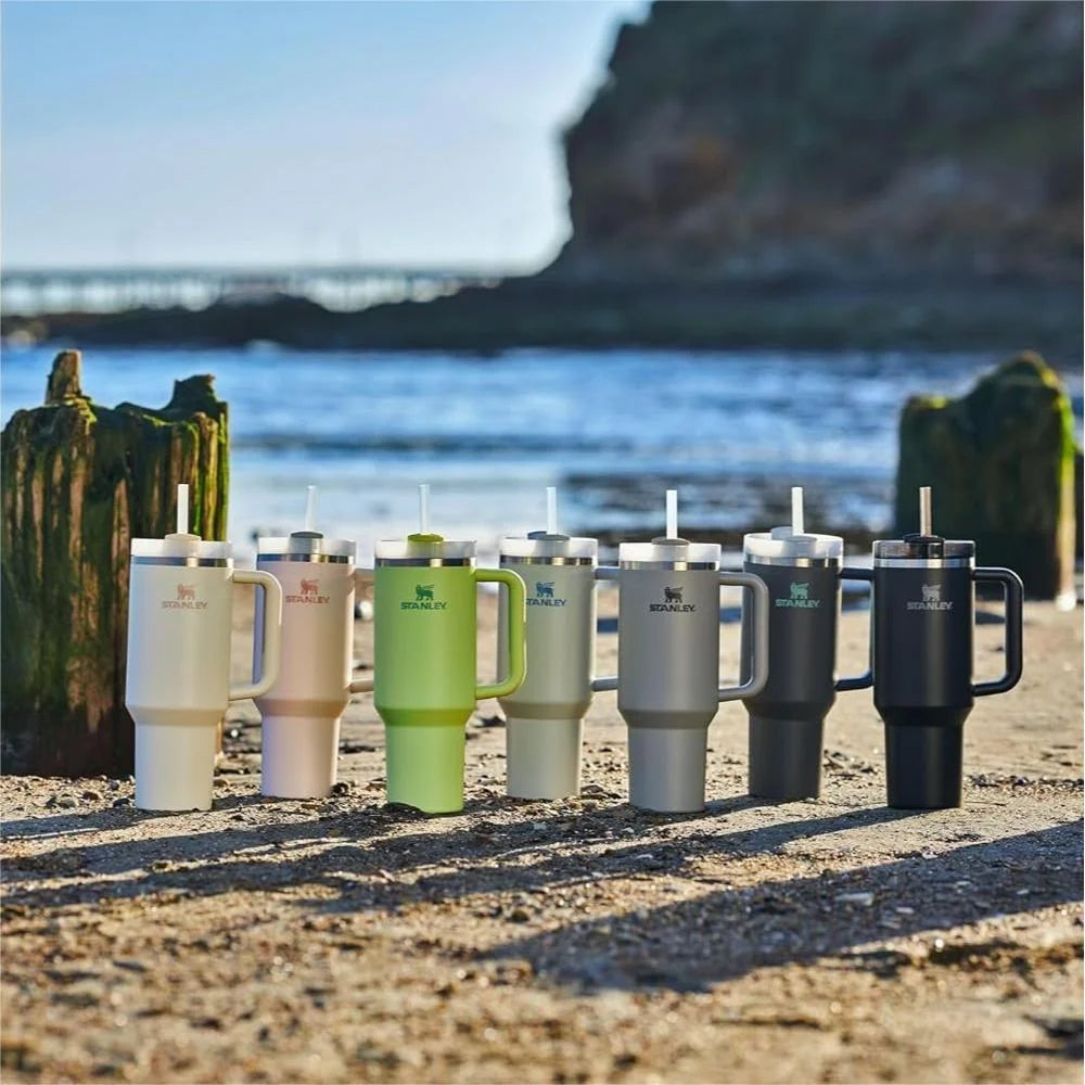 40 oz Black Stainless Steel Insulated Tumbler with Lid and Straw T790882