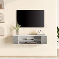 Grey White Wall Mounted Floating TV Stand M27646