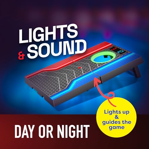 Electronic Cornhole Board Set with Auto Scoring and 8 Bean Bags I7597