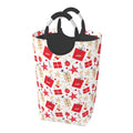 Collapsible Laundry Basket Hamper, Red Christmas Print 50L H304643