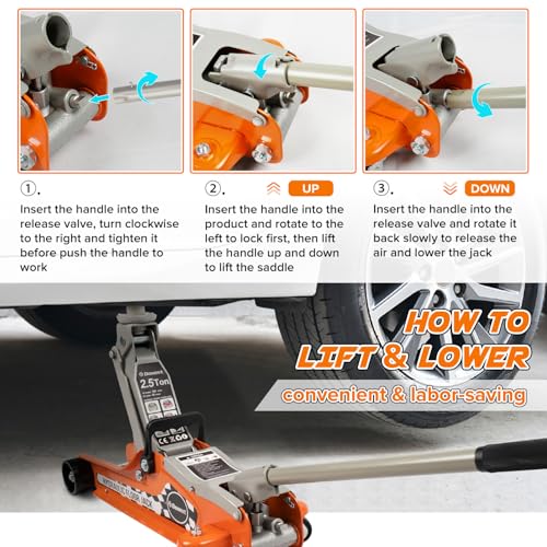 2.5 Ton Low Profile Hydraulic Steel Floor Jack J857
