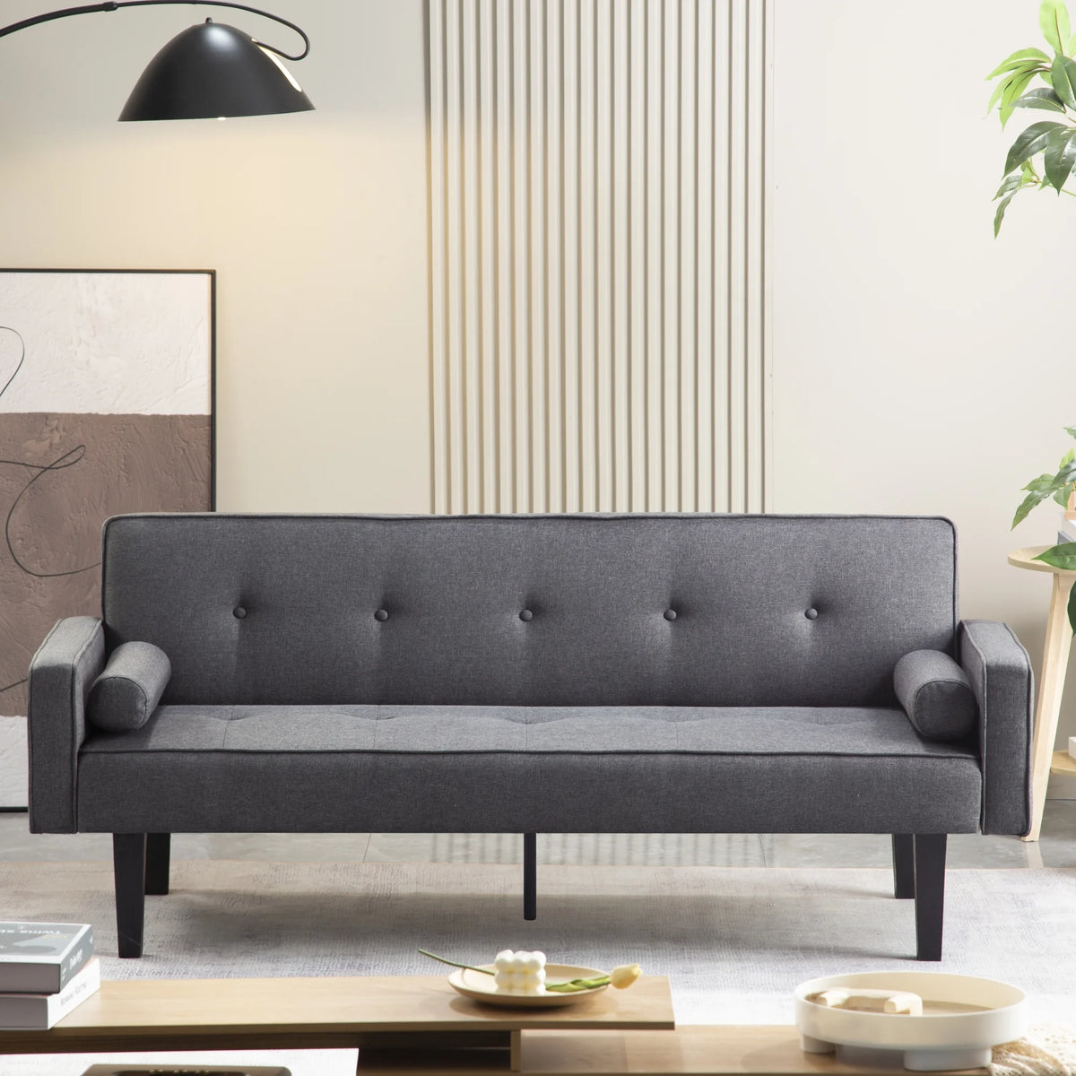 Convertible Futon Sofa Bed with Armrests X40651