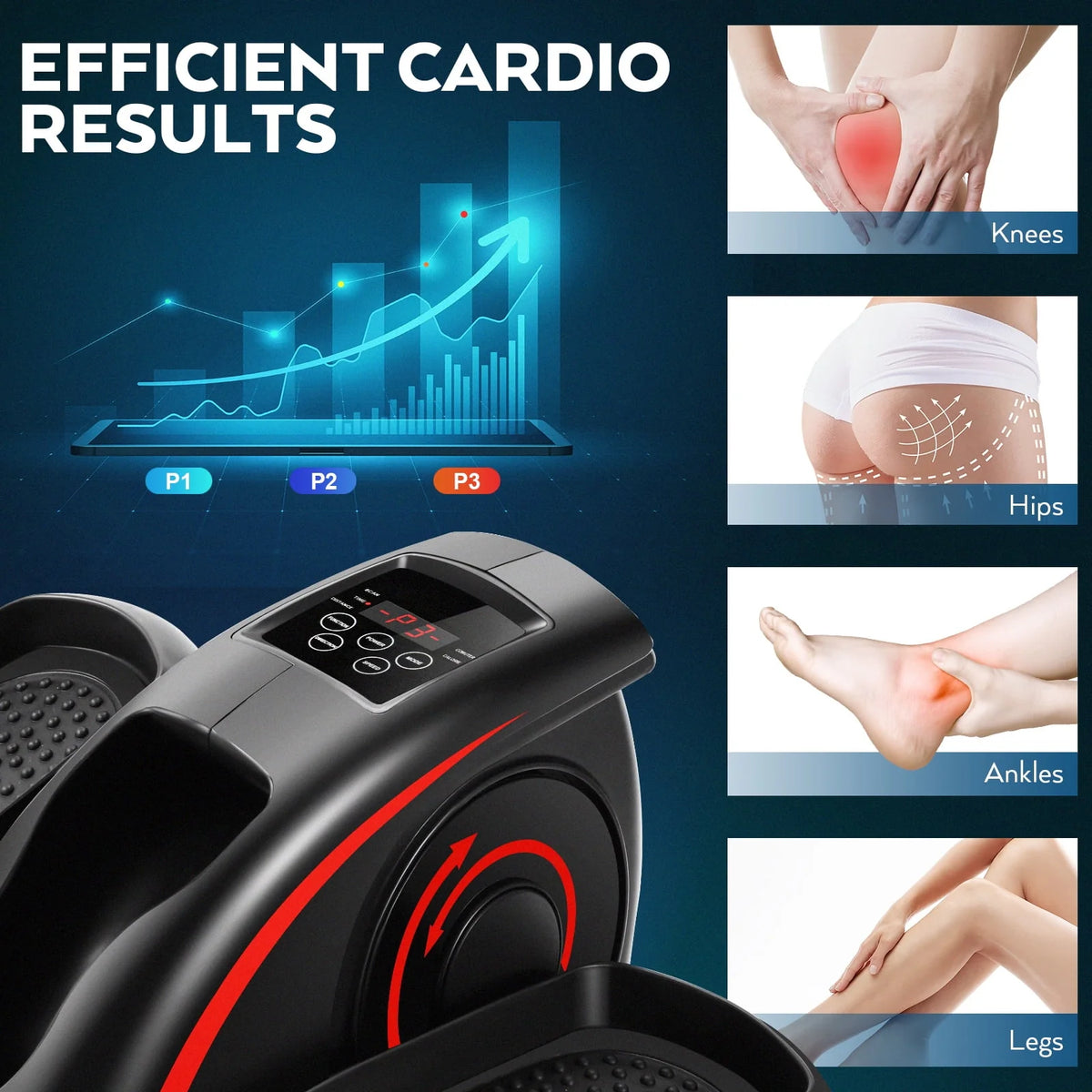 Under Desk Elliptical Machine with LCD Monitor B35623