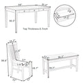 6-Piece Wood Dining Set with Table Chairs and Bench E8083