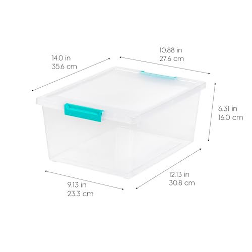 12 Qt. Clear Plastic Storage Bins with Lids, 4 Pack G4304