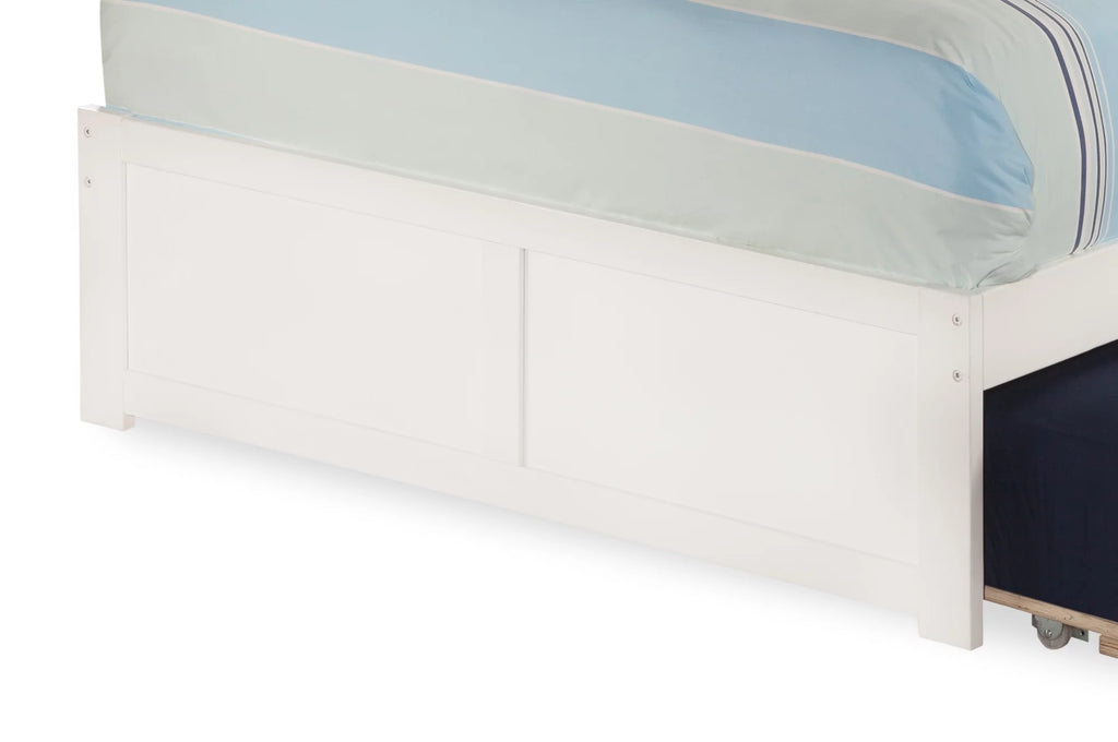White Full Platform Bed with Trundle Bed S6802