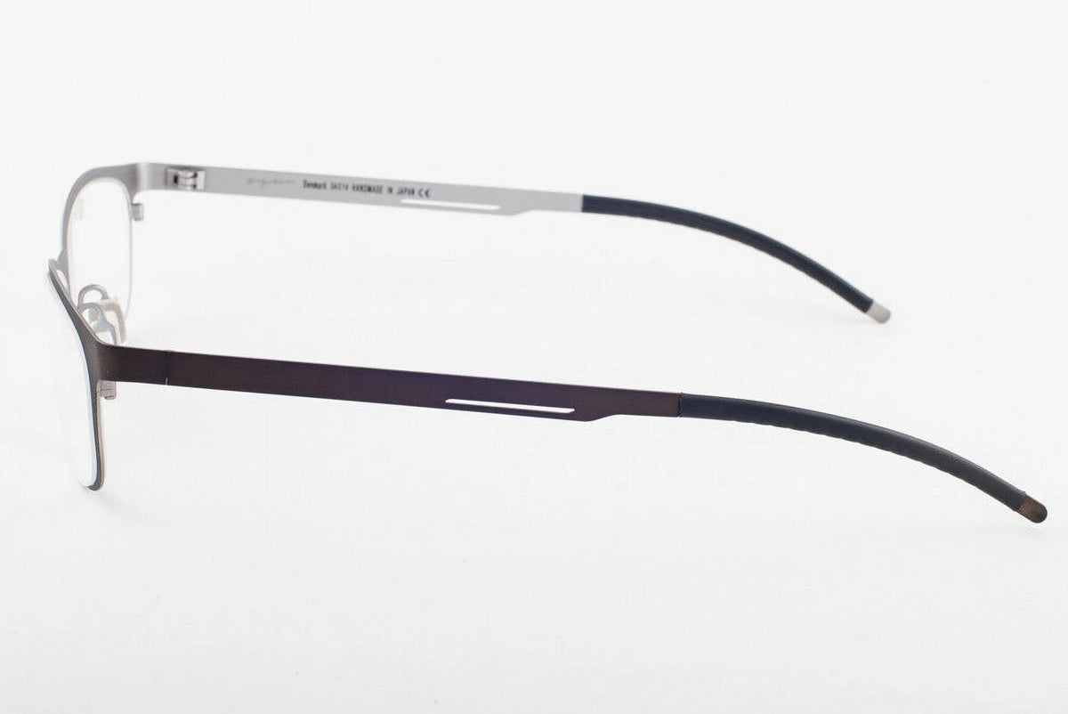 Matte Brown Matte Silver Titanium Eyeglasses 54mm A8950