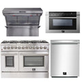 48 Inch Dual Fuel Range, Wall Mount Range Hood, Microwave Drawer, Dishwasher R766