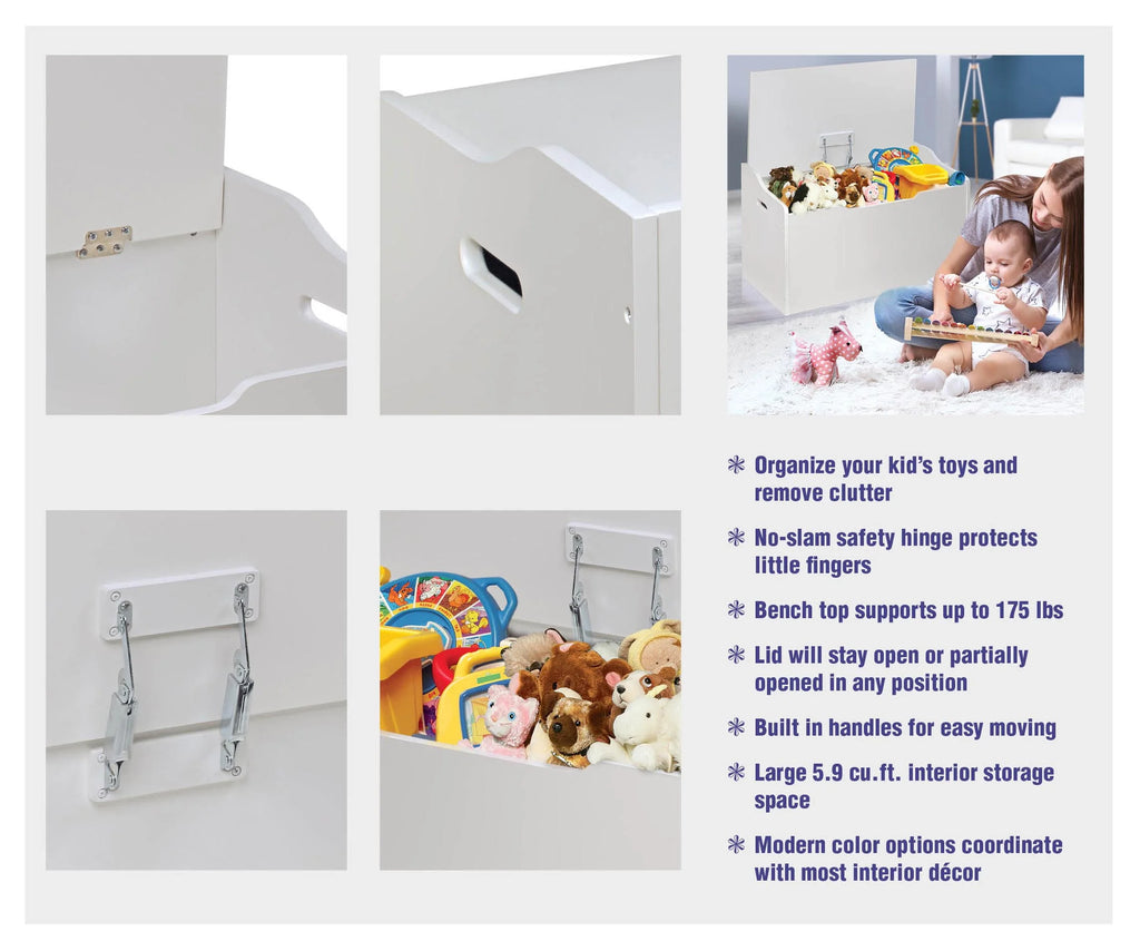 White Wood Toy Box S60425
