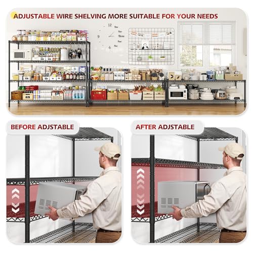 75.6" H Adjustable Metal Wire Shelving Unit with Wheels C992