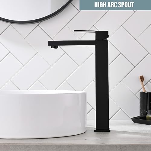 Brushed Nickel Tall Vessel Sink Faucet with Pop-up Drain G62781