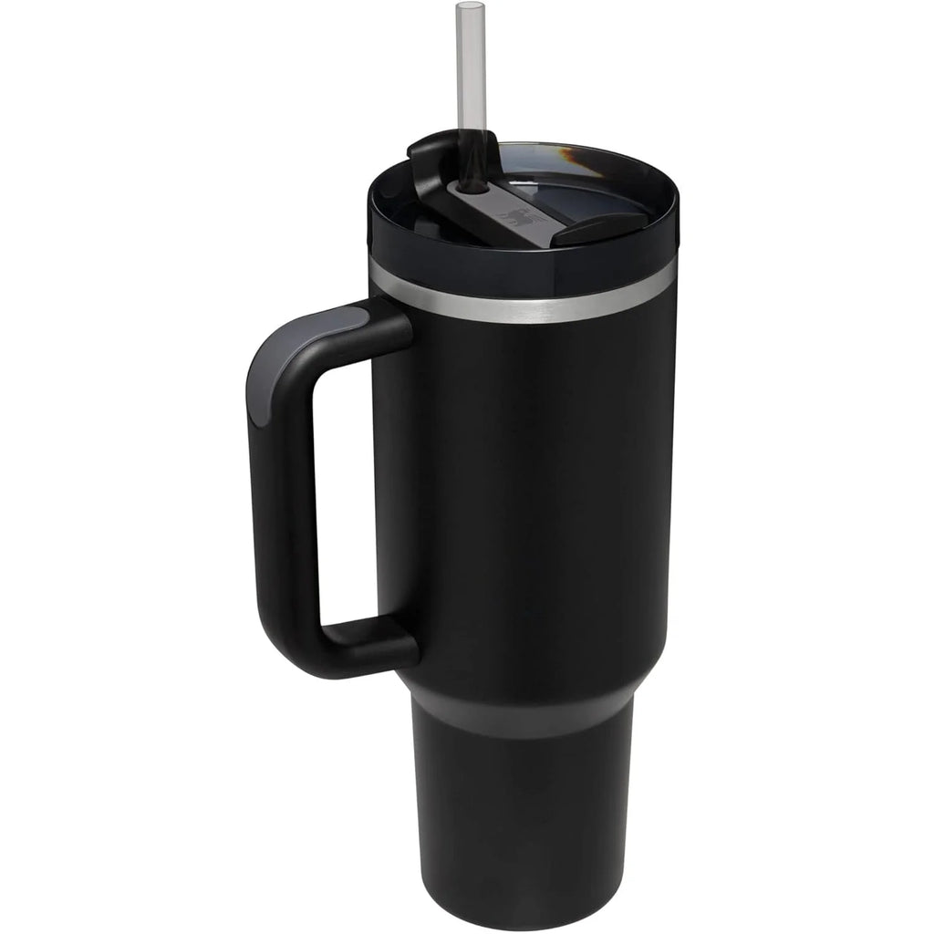 40 oz Black Stainless Steel Insulated Tumbler with Lid and Straw T790882