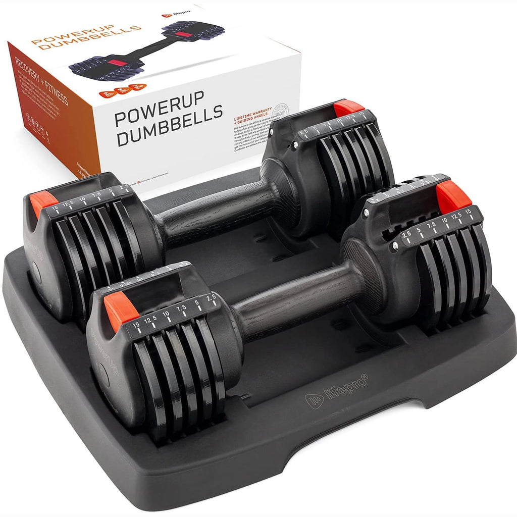 15 Pound Adjustable Dumbbells Set, 2 Pcs G439