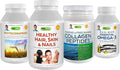 120 Count Hair Skin & Nails Phytoceramides Omega-3 Collagen Peptides L296