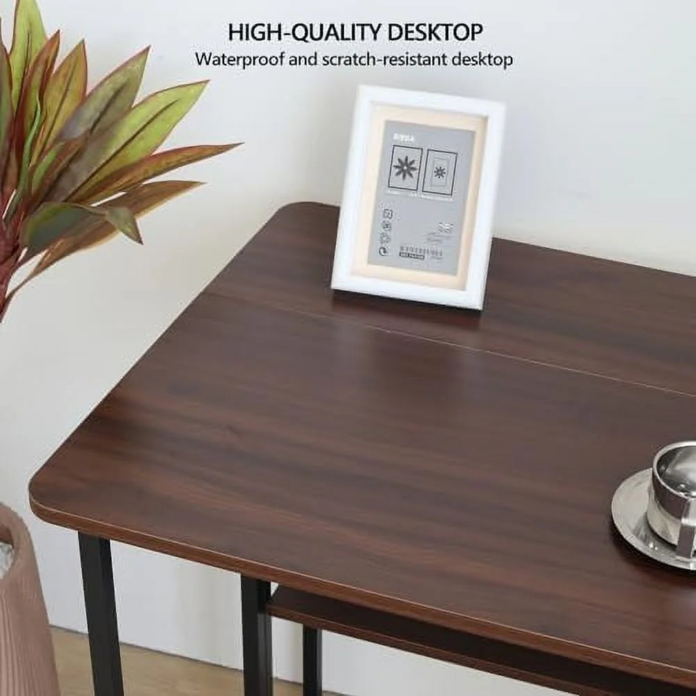 Mobile Foldable Desk with 6 Wheels and Shelves X82828