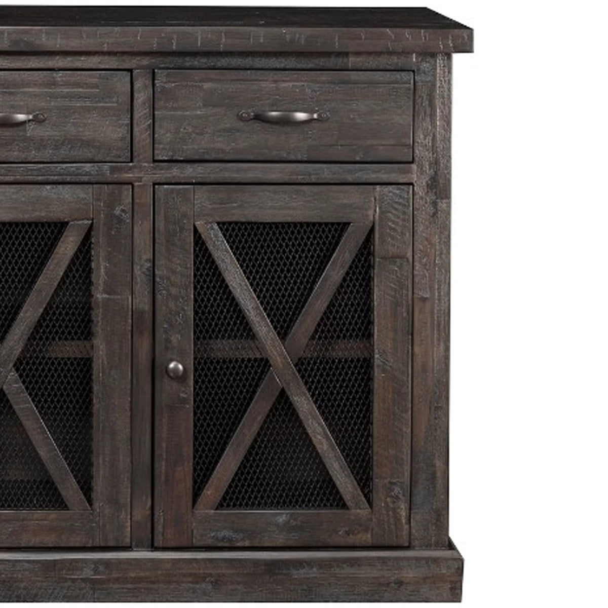 Brown Wooden Sideboard with 3 Drawers and Doors Y62240
