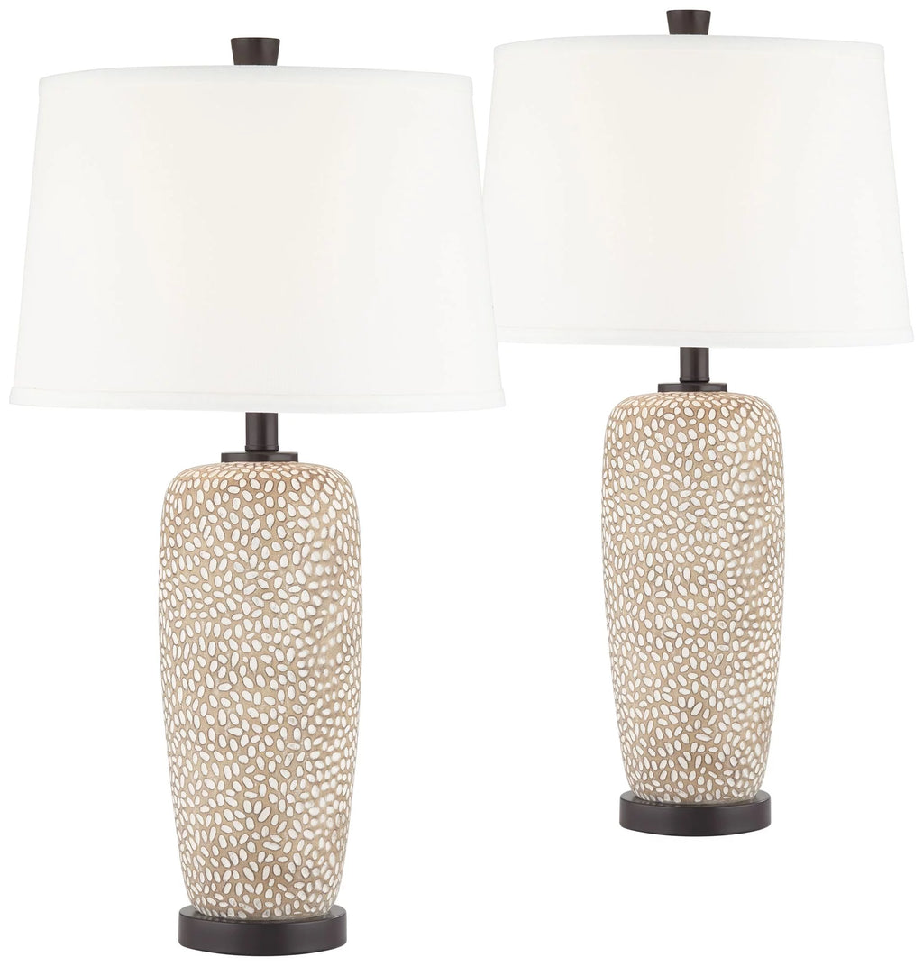 27 1/4" Tall Beige Table Lamps Set of 2 G5295