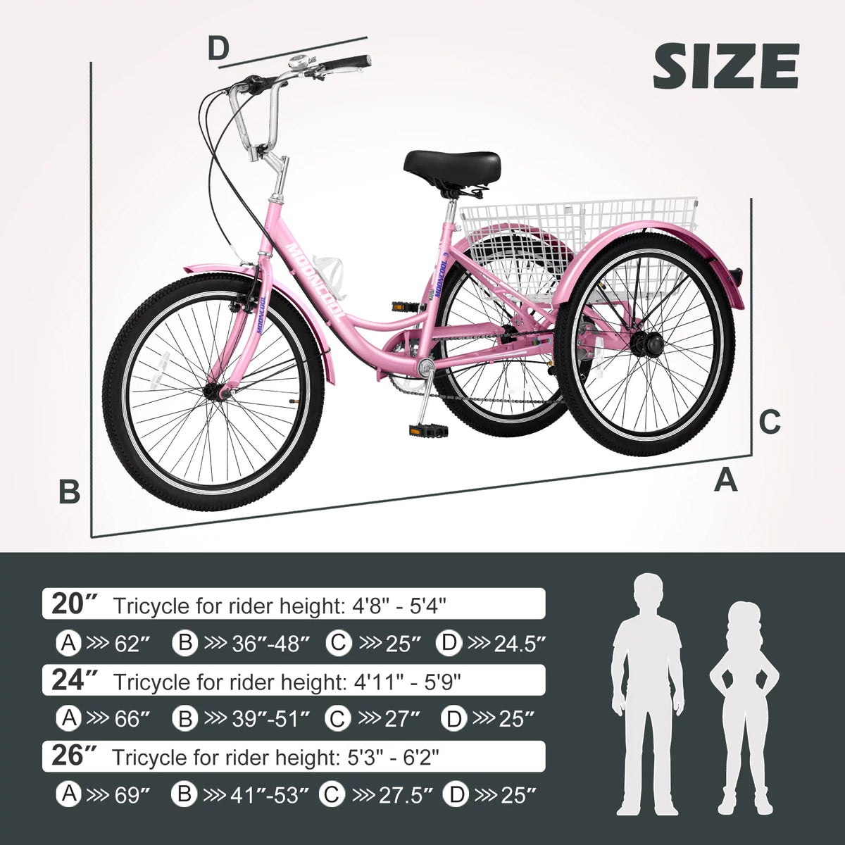 24 Adult Tricycle 7 Speed Cyan K35666