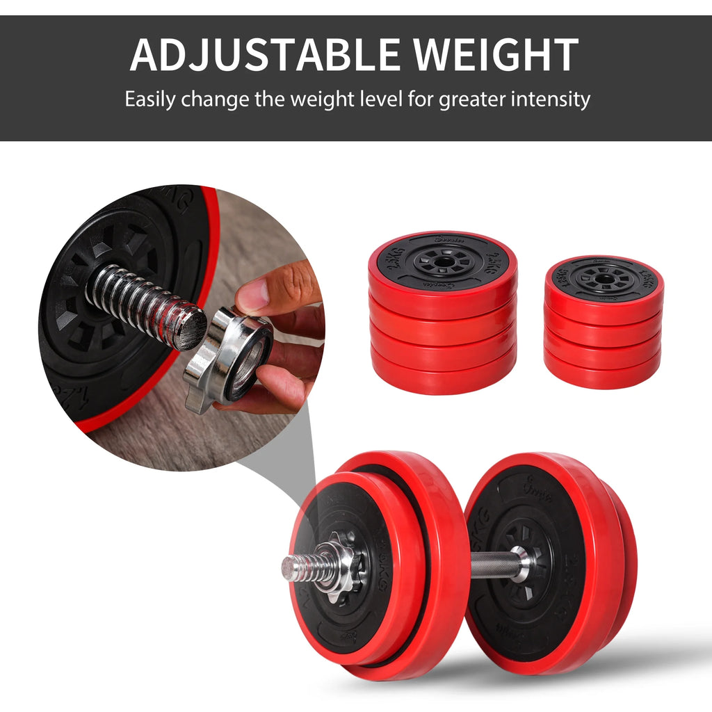 44 lbs. Barbell Dumbbells Combo Free Weight Set M4277