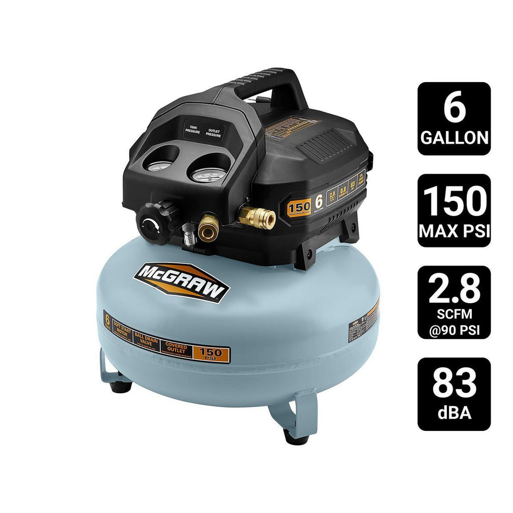6 Gallon 150 PSI Oil-Free Pancake Air Compressor L527948