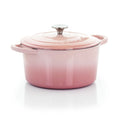 2 Piece 5 Quarts Enameled Cast Iron Dutch Oven Blush Pink P5757