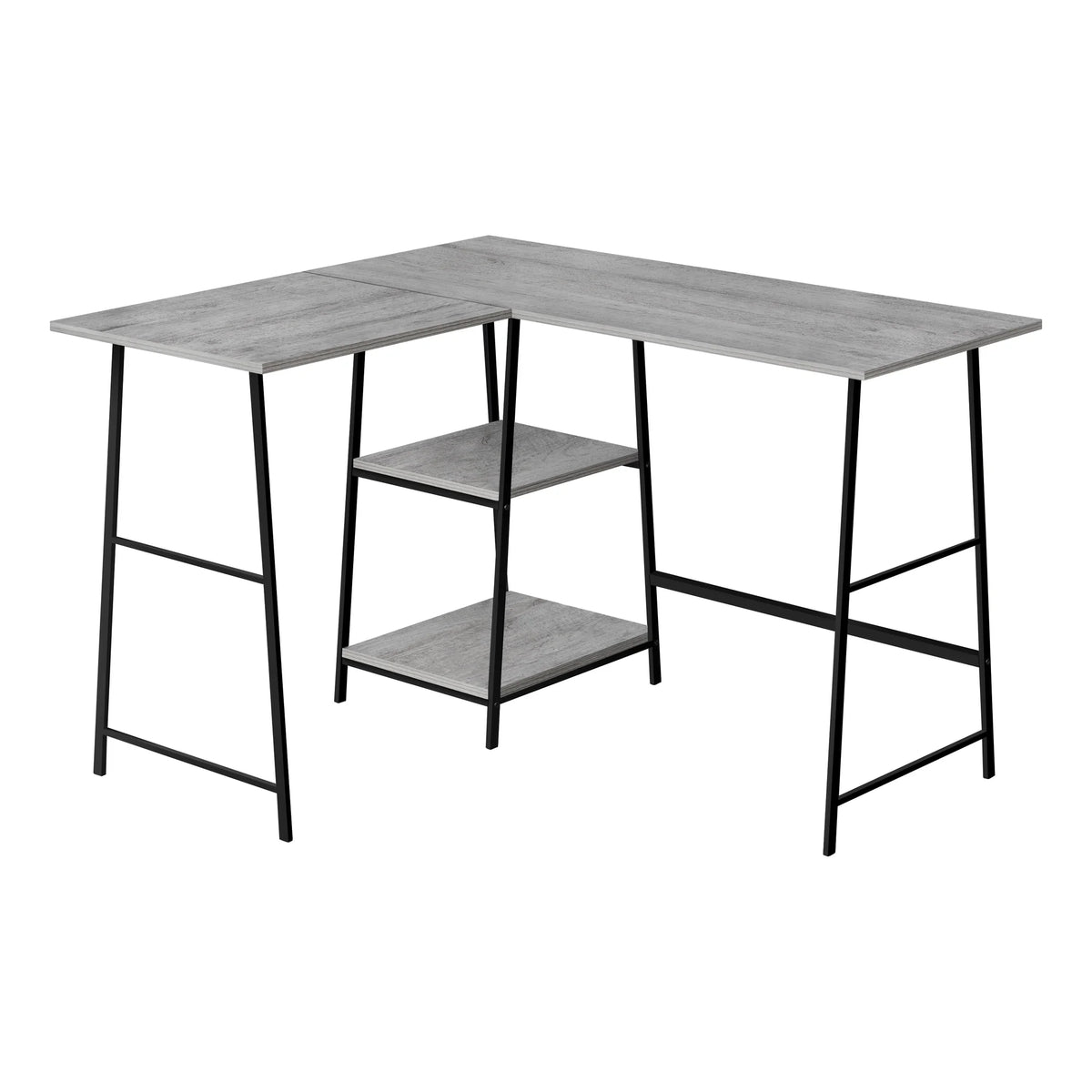 48" L Shape Grey Laminate Computer Desk T420161