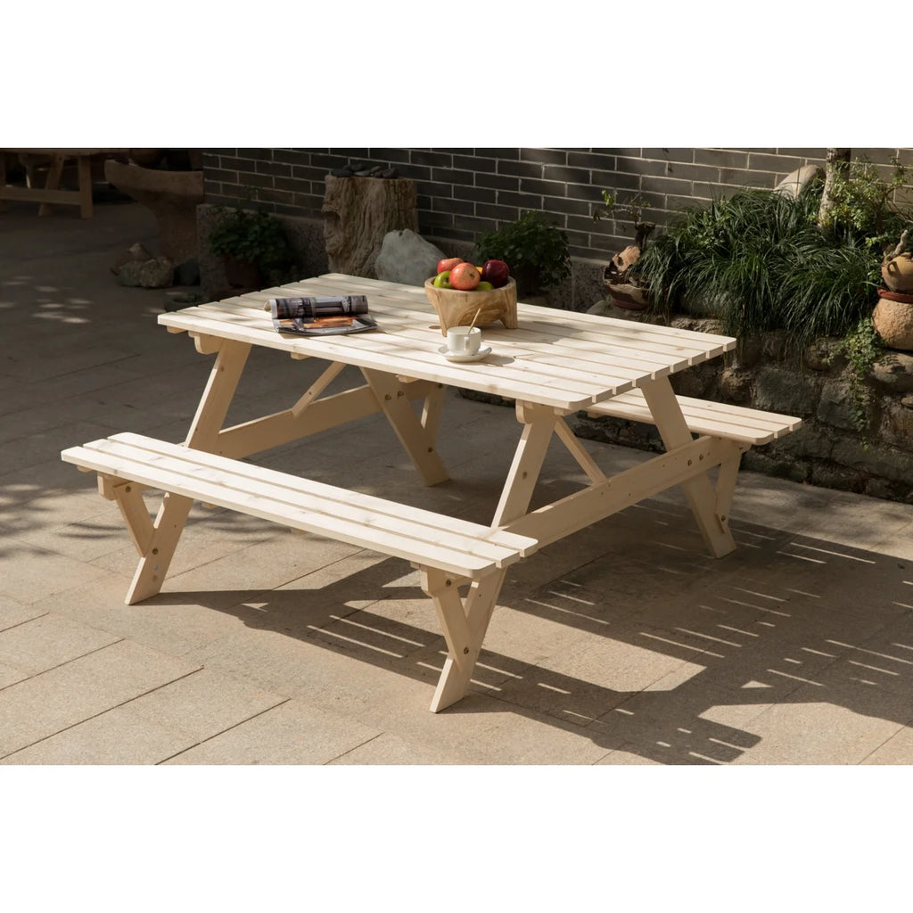 Wooden 6-Person Picnic Table Z8250