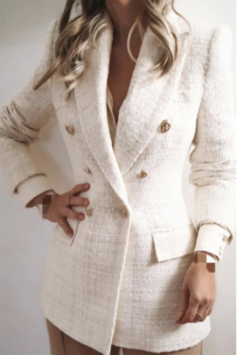Solid Turn-back Collar Outerwear K216