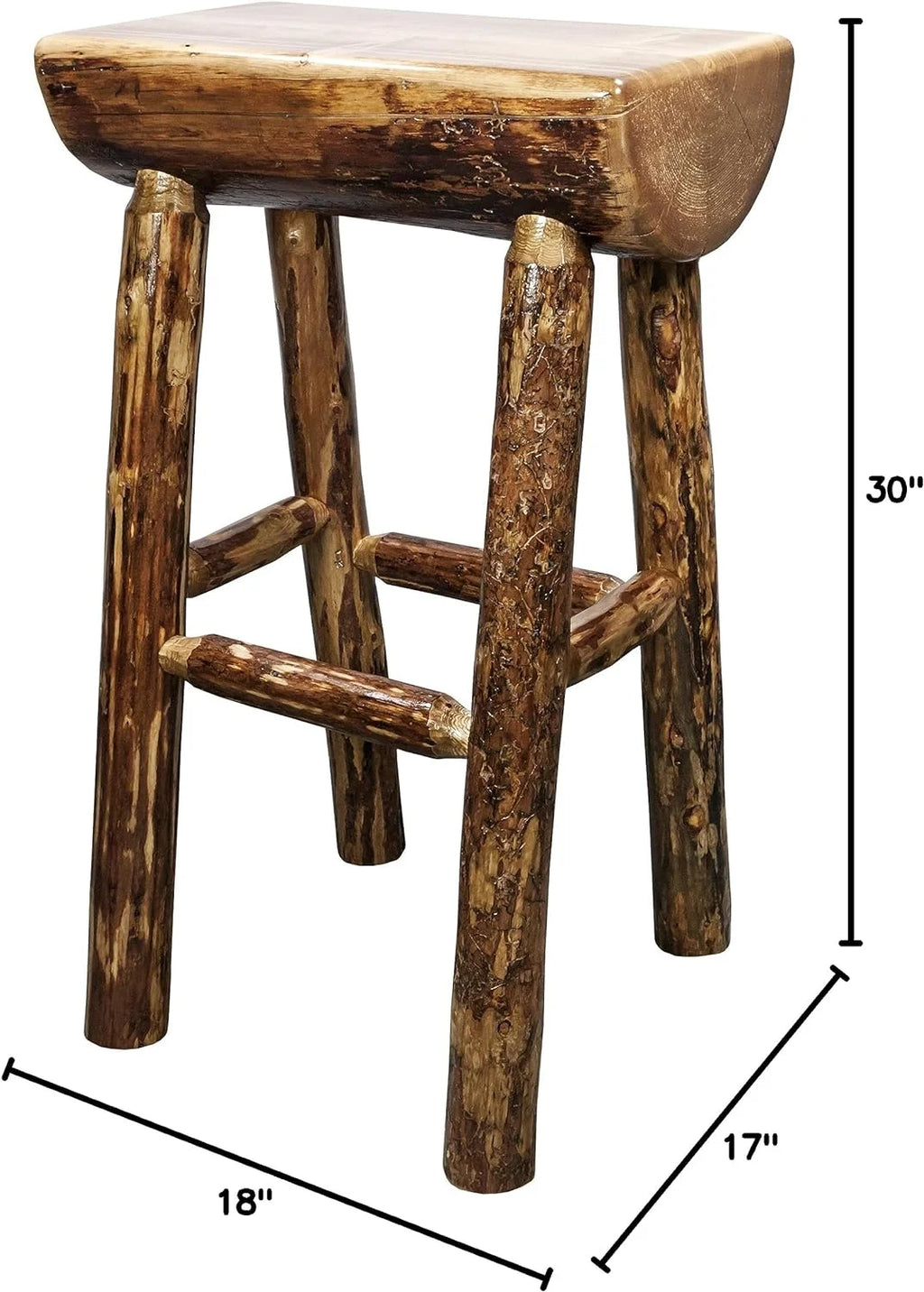 Half Log Barstool D5906