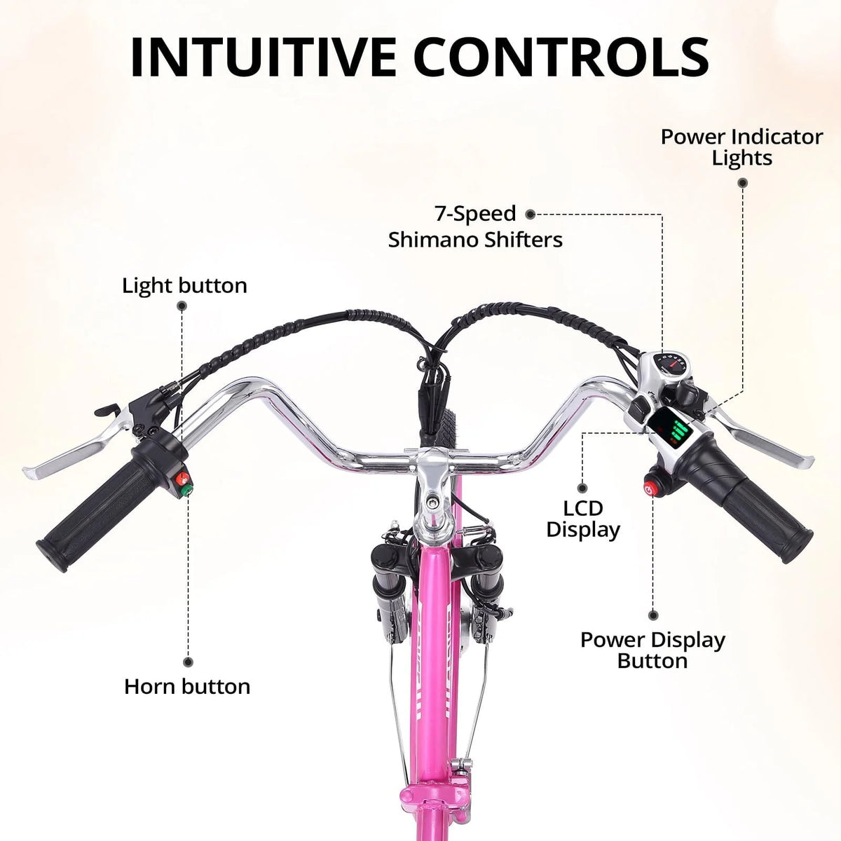 Electric Tricycle 7 Speeds 36V 10Ah Large Basket H82788