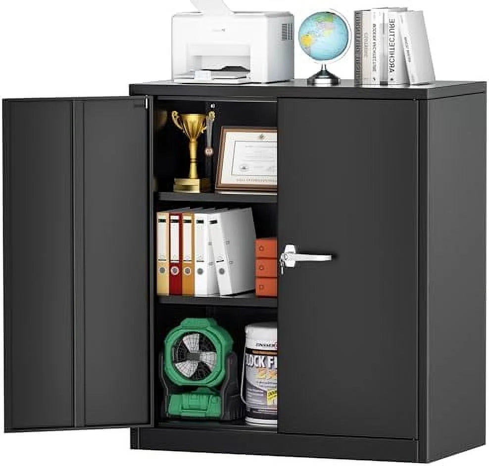 Locking Steel Cabinet with Doors and Shelves C8130