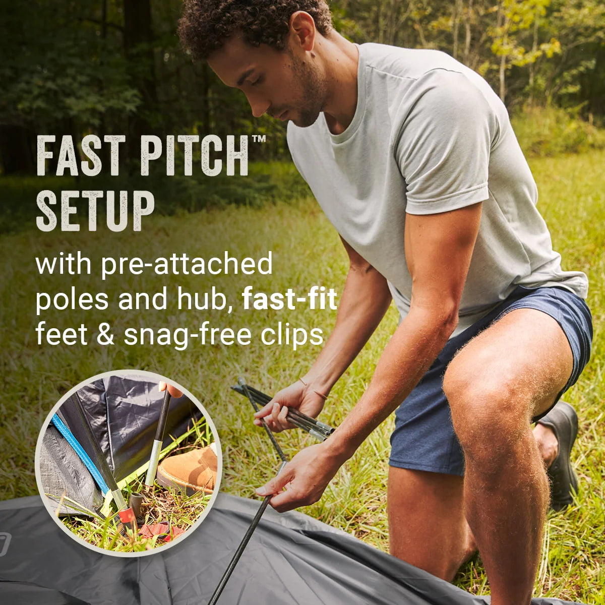 6-Person Dark Room Dome Camping Tent with Screen Room C886383