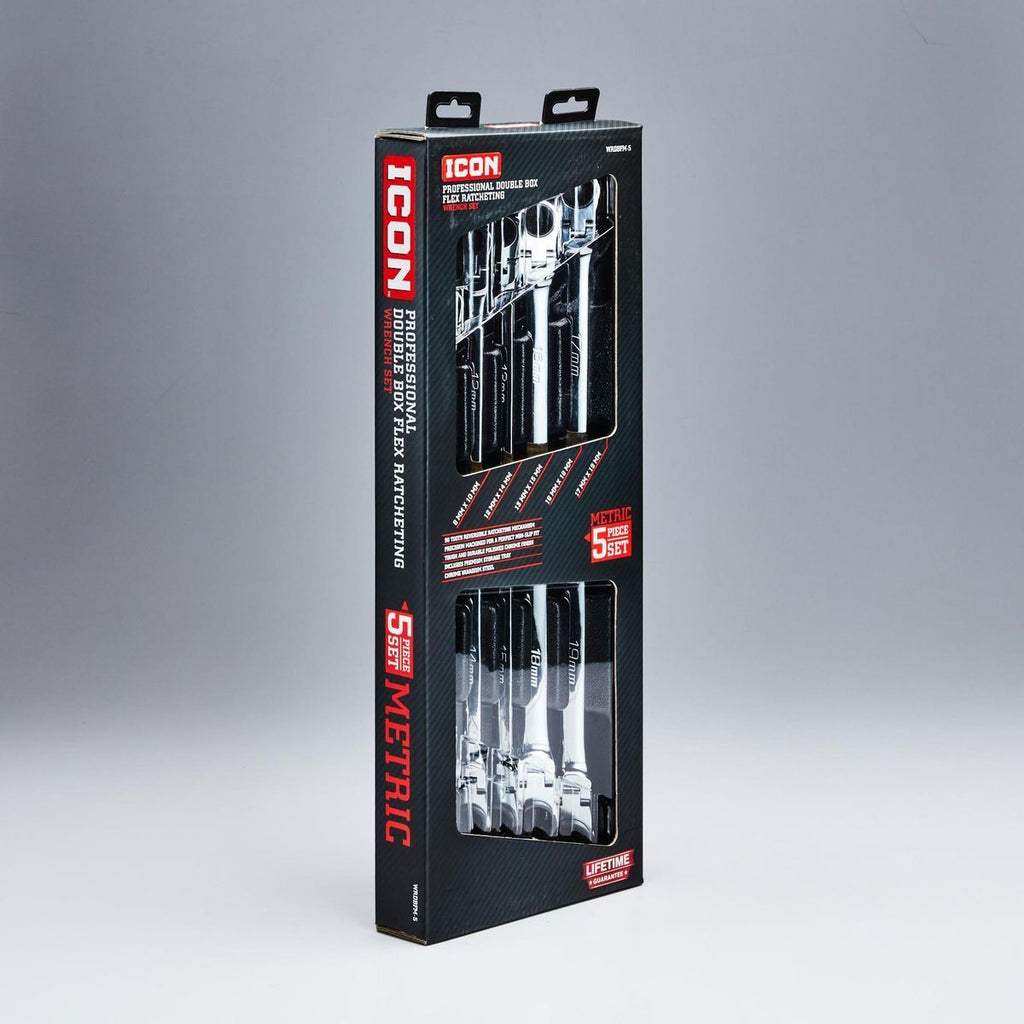 Extra Long Double Box Flex Ratcheting Wrench Set, 5-Piece U259396