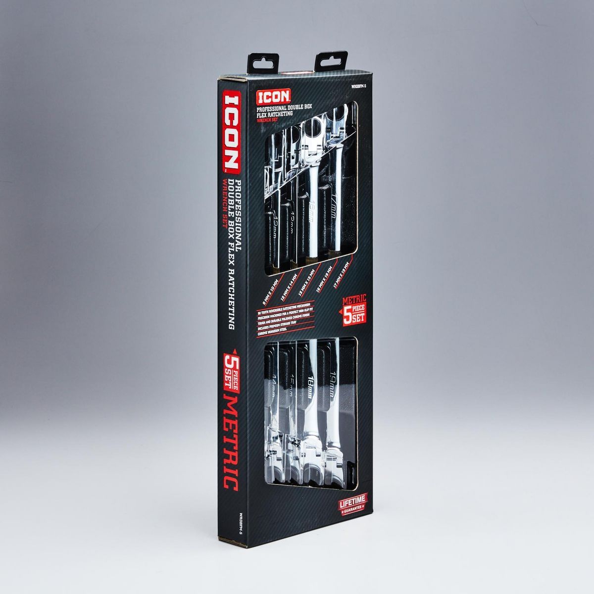Extra Long Double Box Flex Ratcheting Wrench Set, 5-Piece U259396