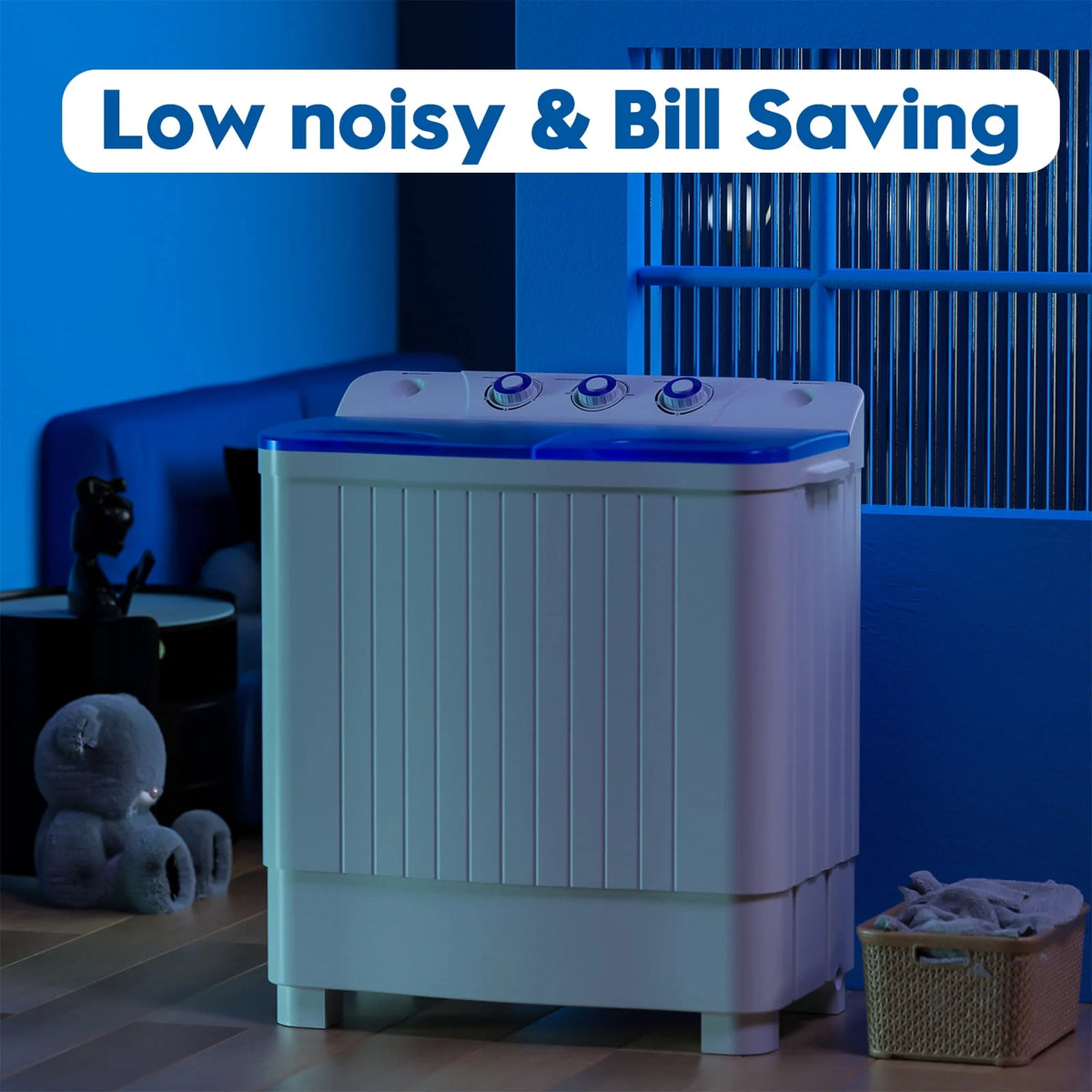 Portable 20lbs Twin Tub Semi-Automatic Washing Machine L181799