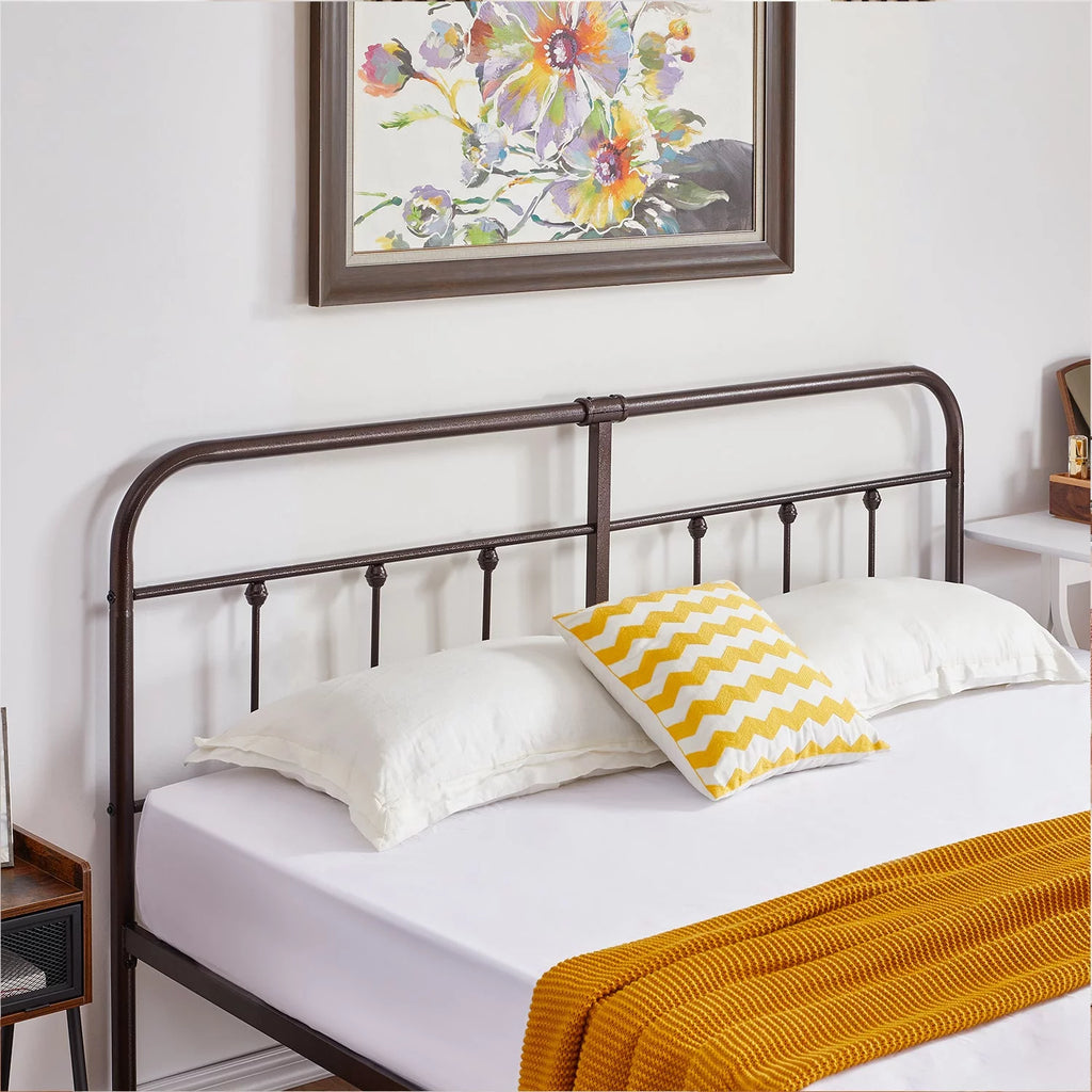 Queen Size Metal Bed Frame with Headboard and Footboard Y340303
