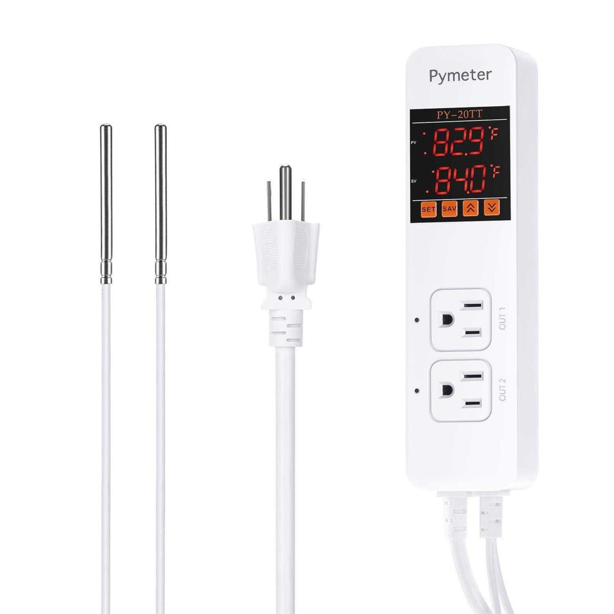 Digital Dual Probe Temperature Controller Thermostat Outlet B387331