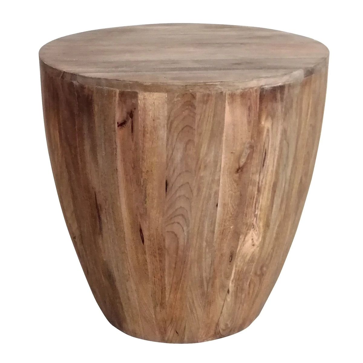 Round Mango Wood Side End Table U169