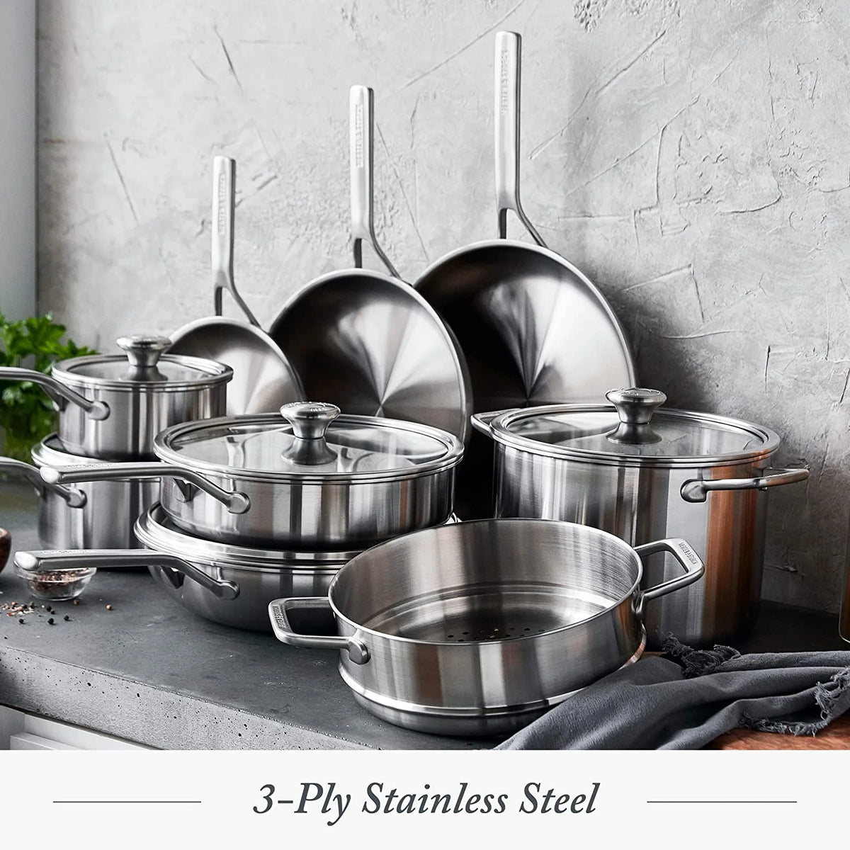 14 Piece Stainless Steel Cookware Set N6026